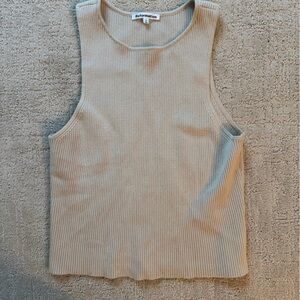 Reformation Beige Ribbed Knit Tank